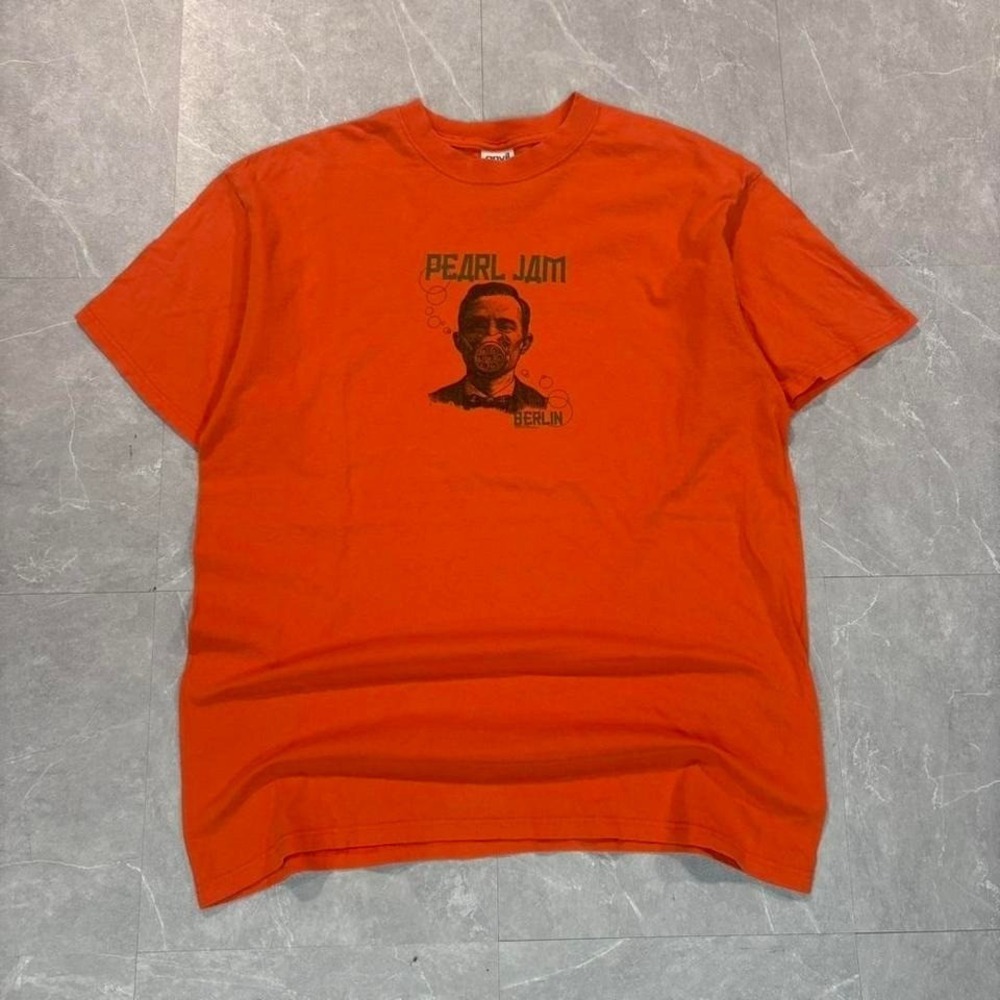 Anvil orange Pearl Jam‎ Berlin tour tee Size XL #rock #bandtee